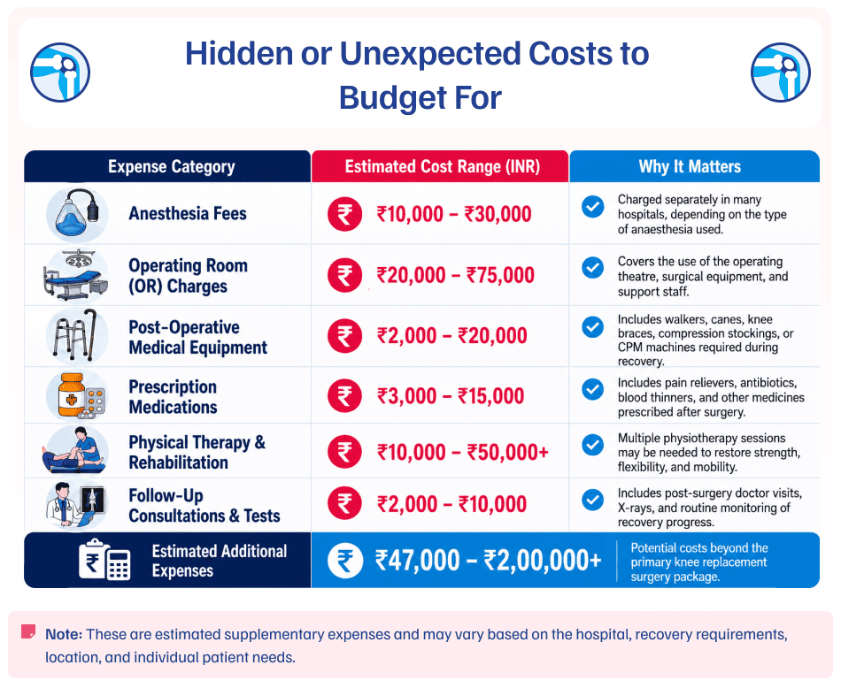 Hidden or unexpected costs to budget for